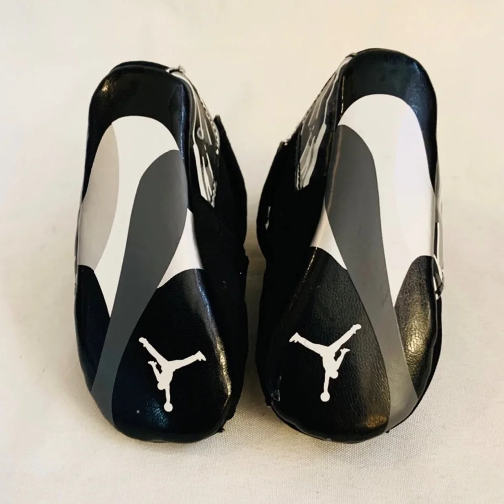 Jordan Black Baby Crib Shoes with Silver Jumpman